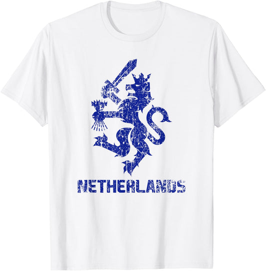 Netherlands Flag Dutch Lion Nederland International Country T-Shirt - T-Shirt | White