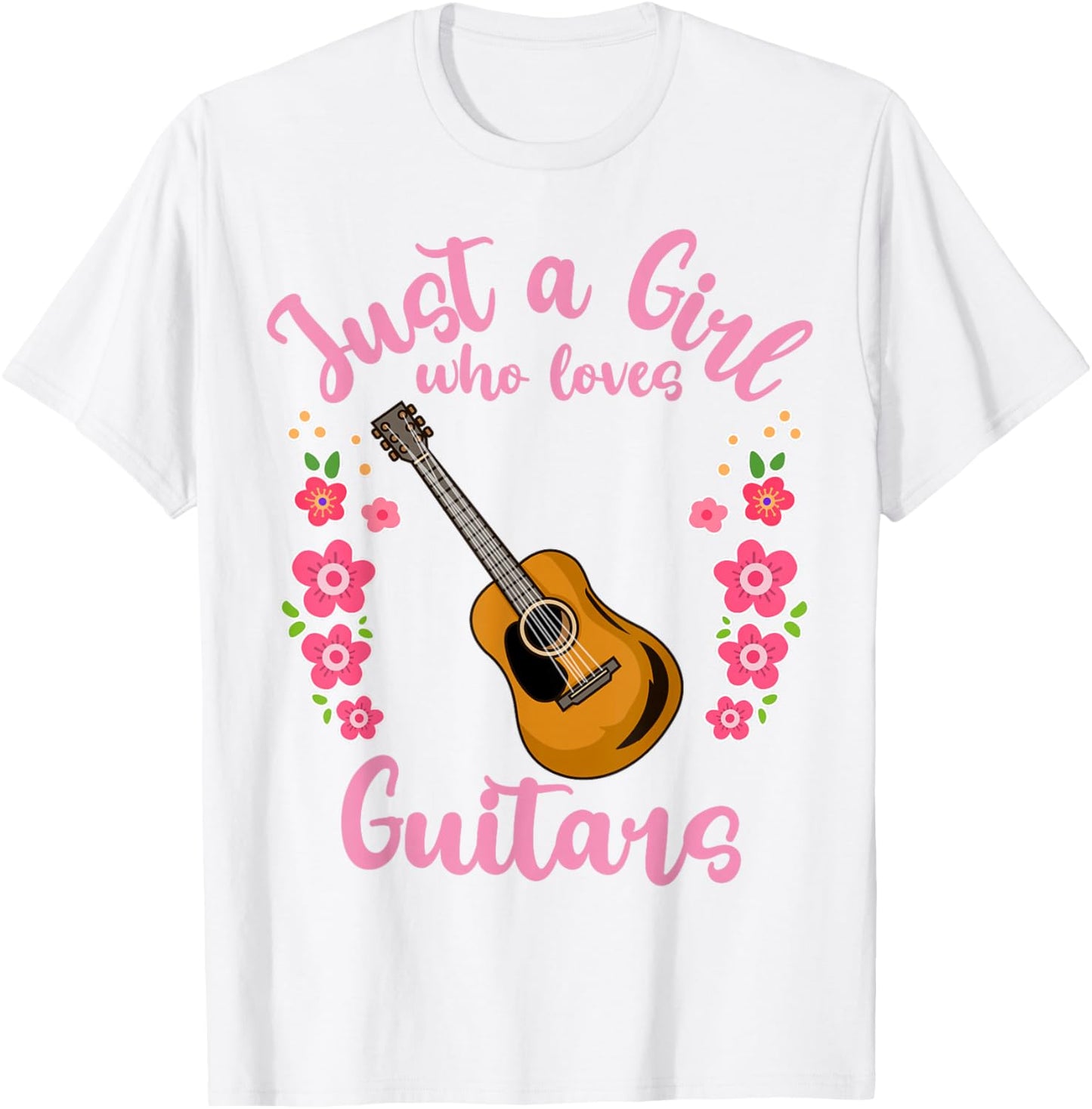 Guitar Guitarist Just a Girl Who Loves Guitars Gift T-Shirt - T-Shirt | White