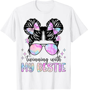 Twinning with My Bestie Spirit Week Girls T-Shirt - T-Shirt | White