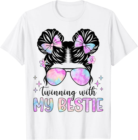 Twinning with My Bestie Spirit Week Girls T-Shirt - T-Shirt | White