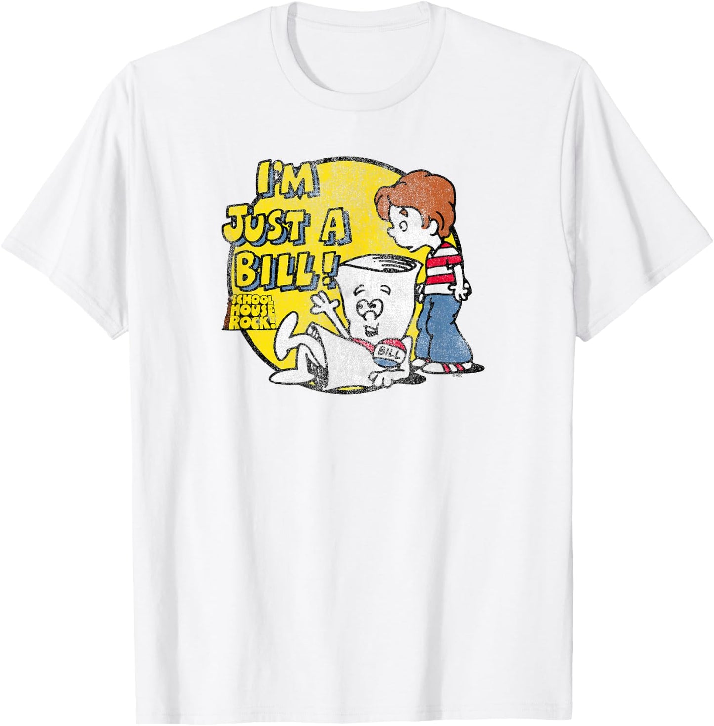 Schoolhouse Rock I’m Just a Bill Round Logo Retro TV Show T-Shirt - T-Shirt | White