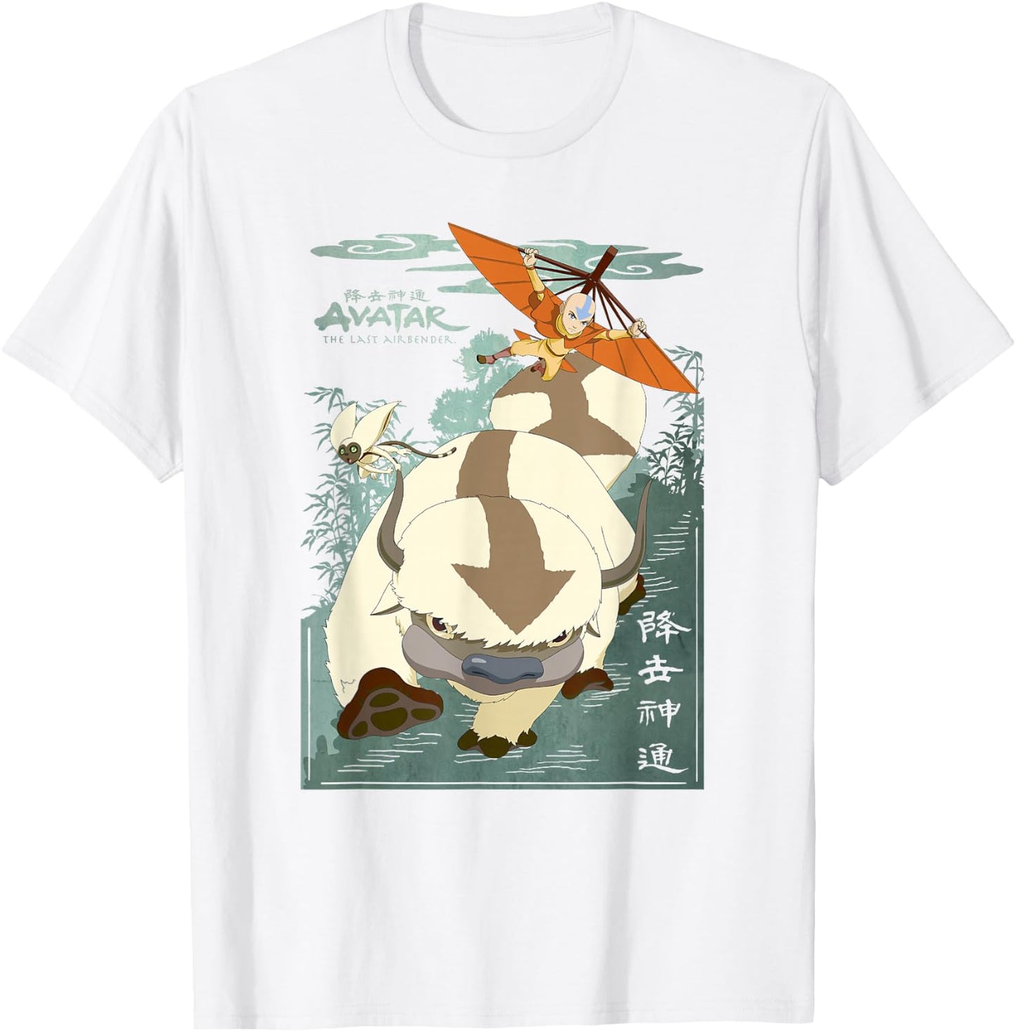 Avatar: The Last Airbender Appa Momo & Aang in Flight Small T-Shirt - T-Shirt | White