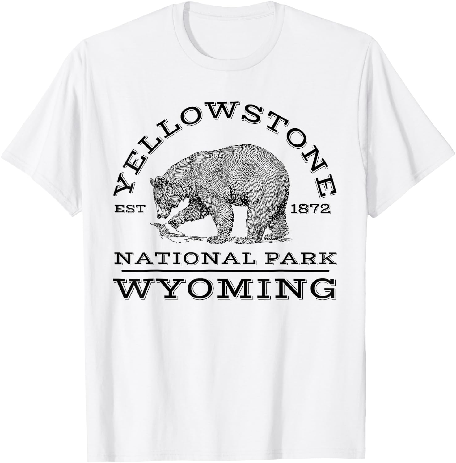 Yellowstone National Park Bear Wyoming Hike Outdoors T-Shirt - T-Shirt | White