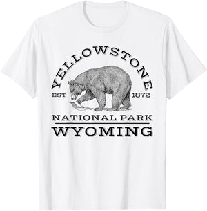 Yellowstone National Park Bear Wyoming Hike Outdoors T-Shirt - T-Shirt | White