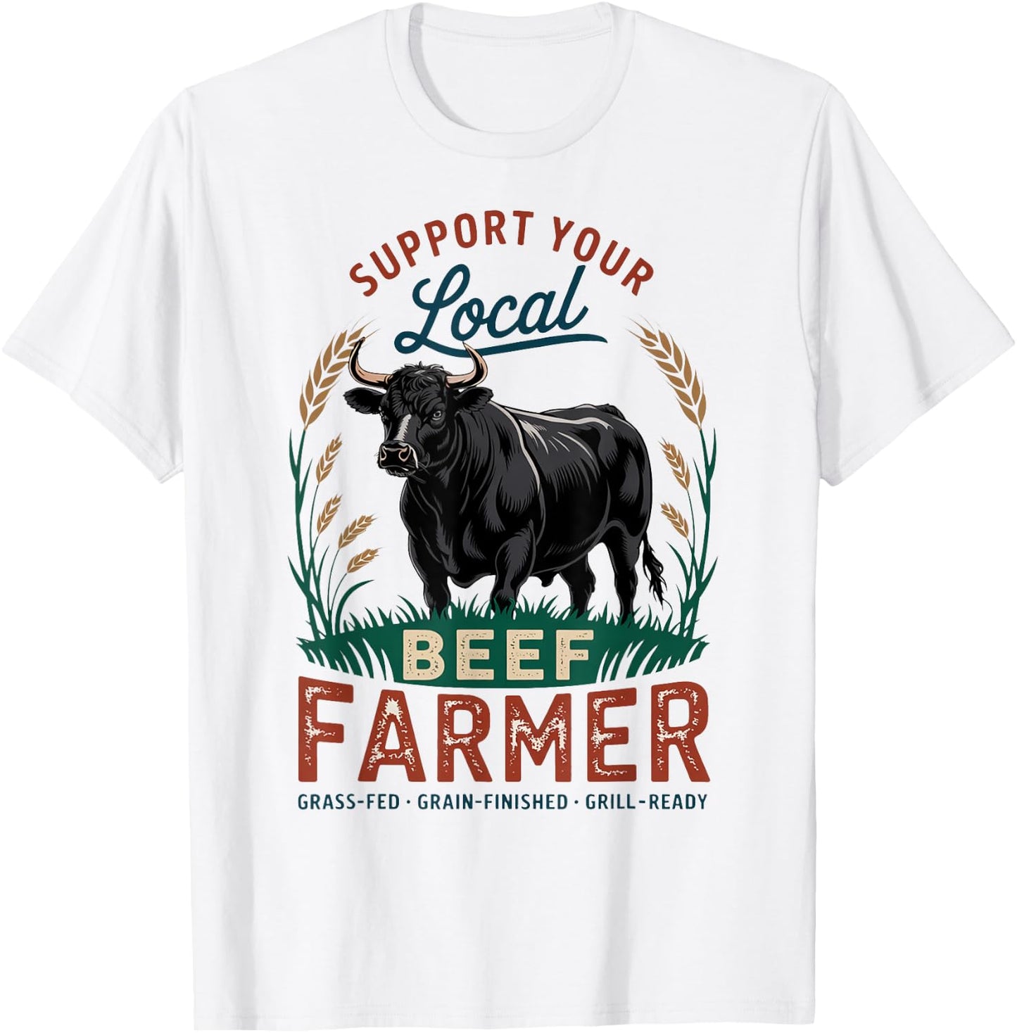 Proud Black Angus Local Beef Cattle Farmer T-Shirt - T-Shirt | White
