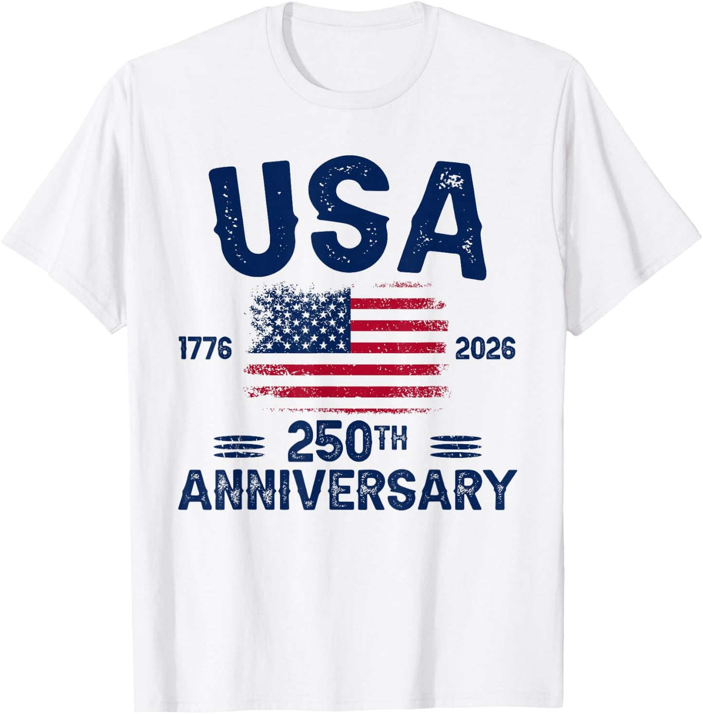 4th of July America US Flag Patriotic 250th Anniversary USA T-Shirt - T-Shirt | White