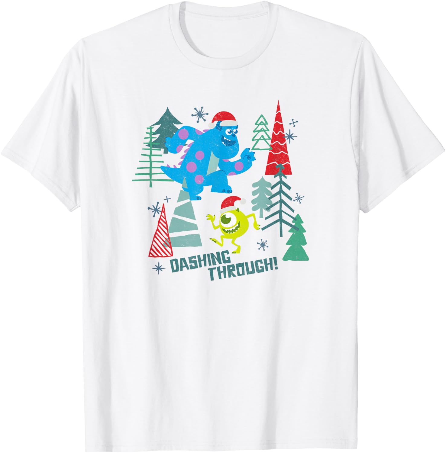 Disney Pixar Monsters Inc. Christmas Dashing Through! T-Shirt - T-Shirt | White