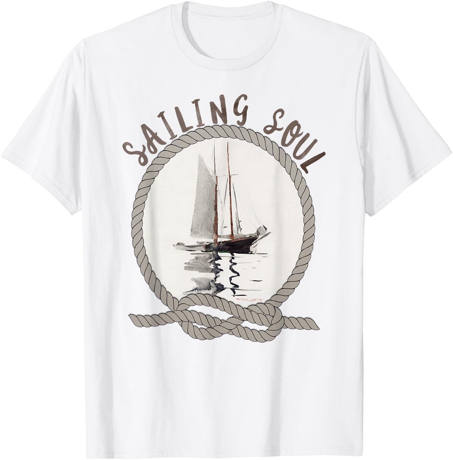 "Sailing Soul" Sailboat Reflections Sailors and Sailing T-Shirt - T-Shirt | White