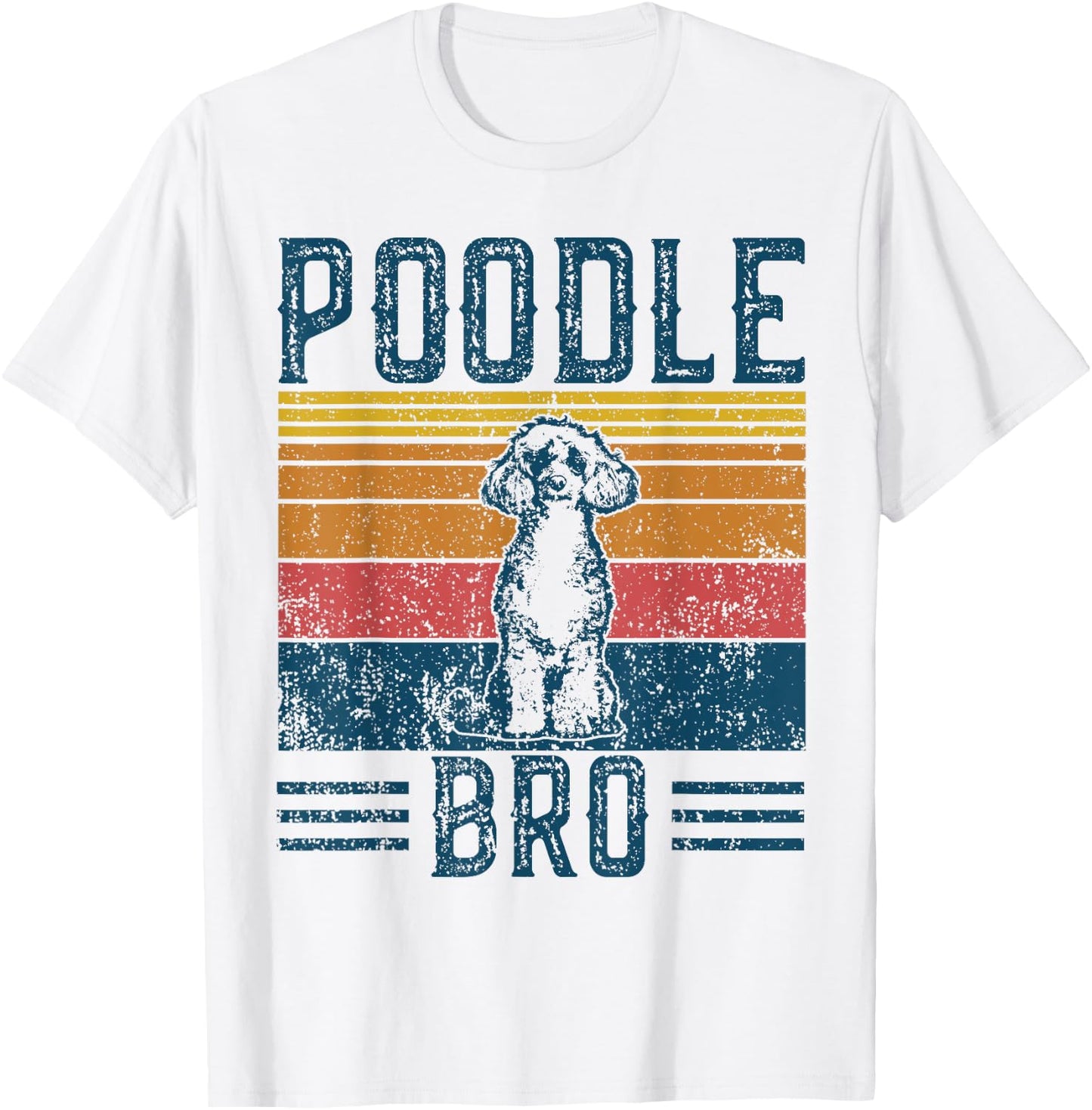 Dog Poodle Bro - Vintage Poodle Bro Women Girls Kids T-Shirt - T-Shirt | White