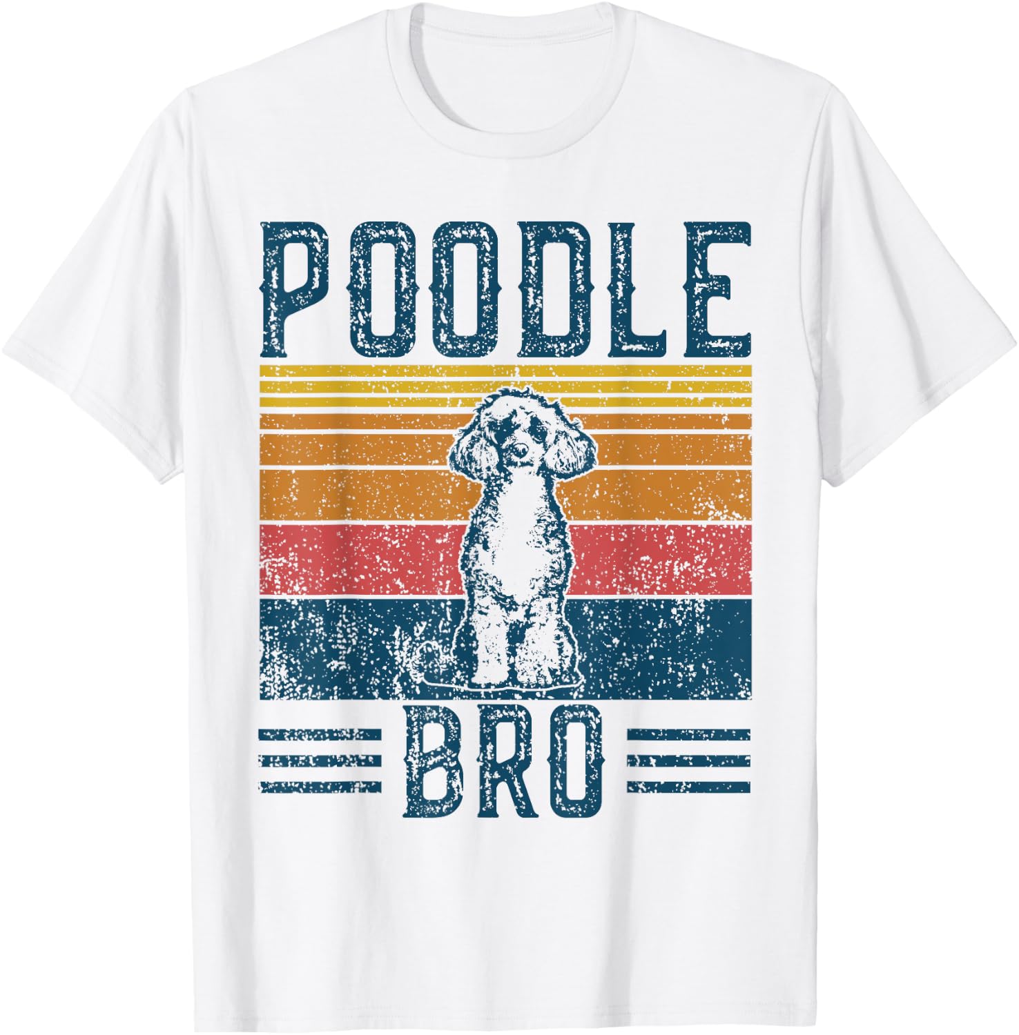 Dog Poodle Bro - Vintage Poodle Bro Women Girls Kids T-Shirt - T-Shirt | White