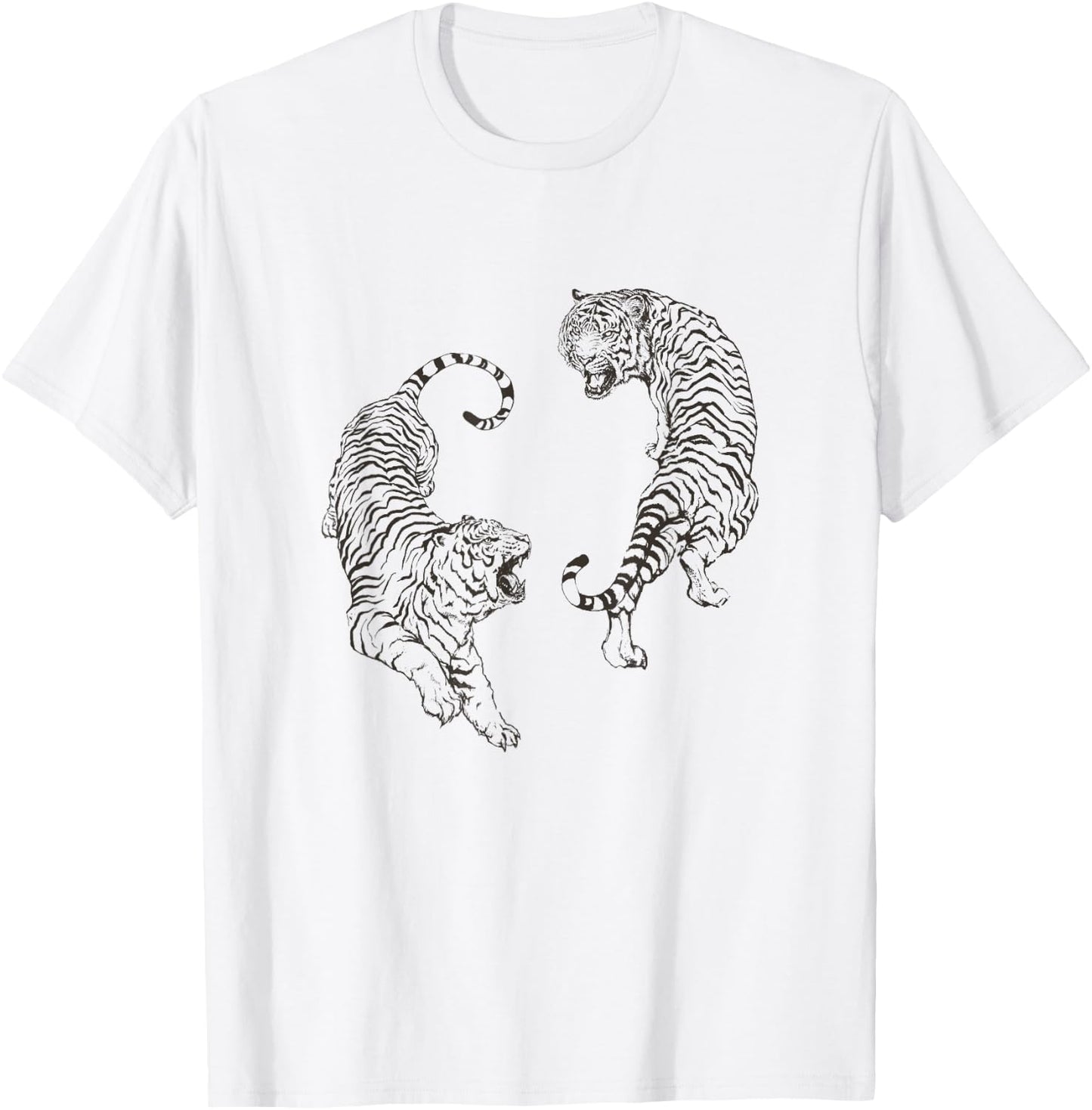 Tiger Yin Yang | Taichi | Orient Culture T-Shirt - T-Shirt | White