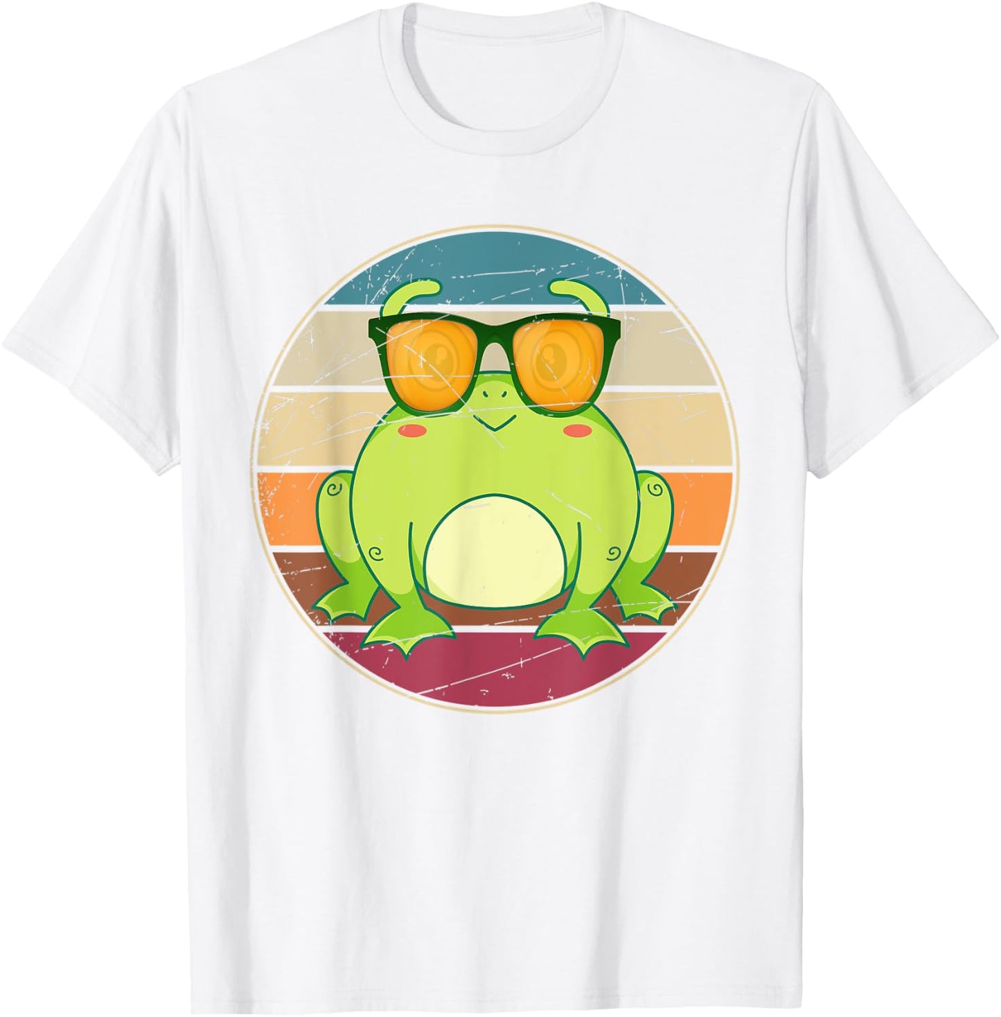 Funny Amphibian Frog Lover Animal Sunglasses Retro Frog T-Shirt - T-Shirt | White