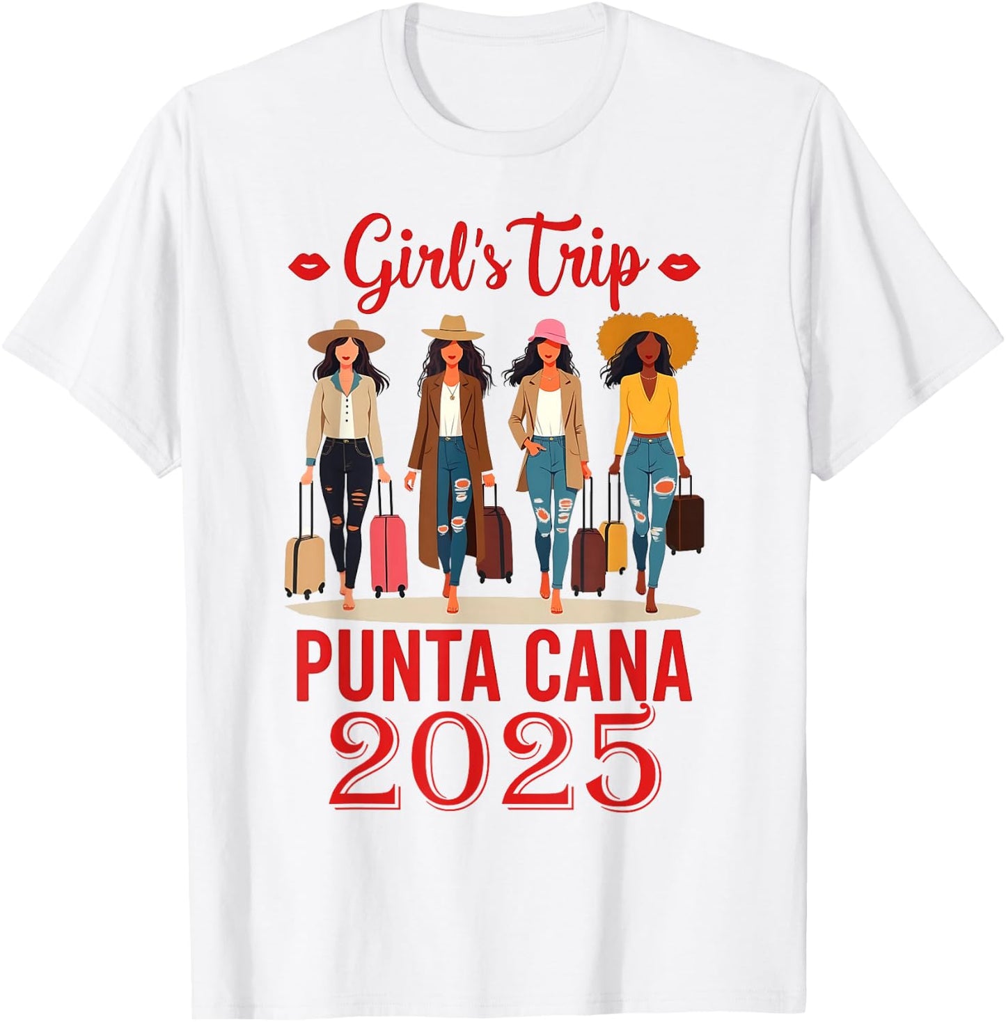 Punta Cana Girls Trip 2025 Funny Vacation T-Shirt - T-Shirt | White
