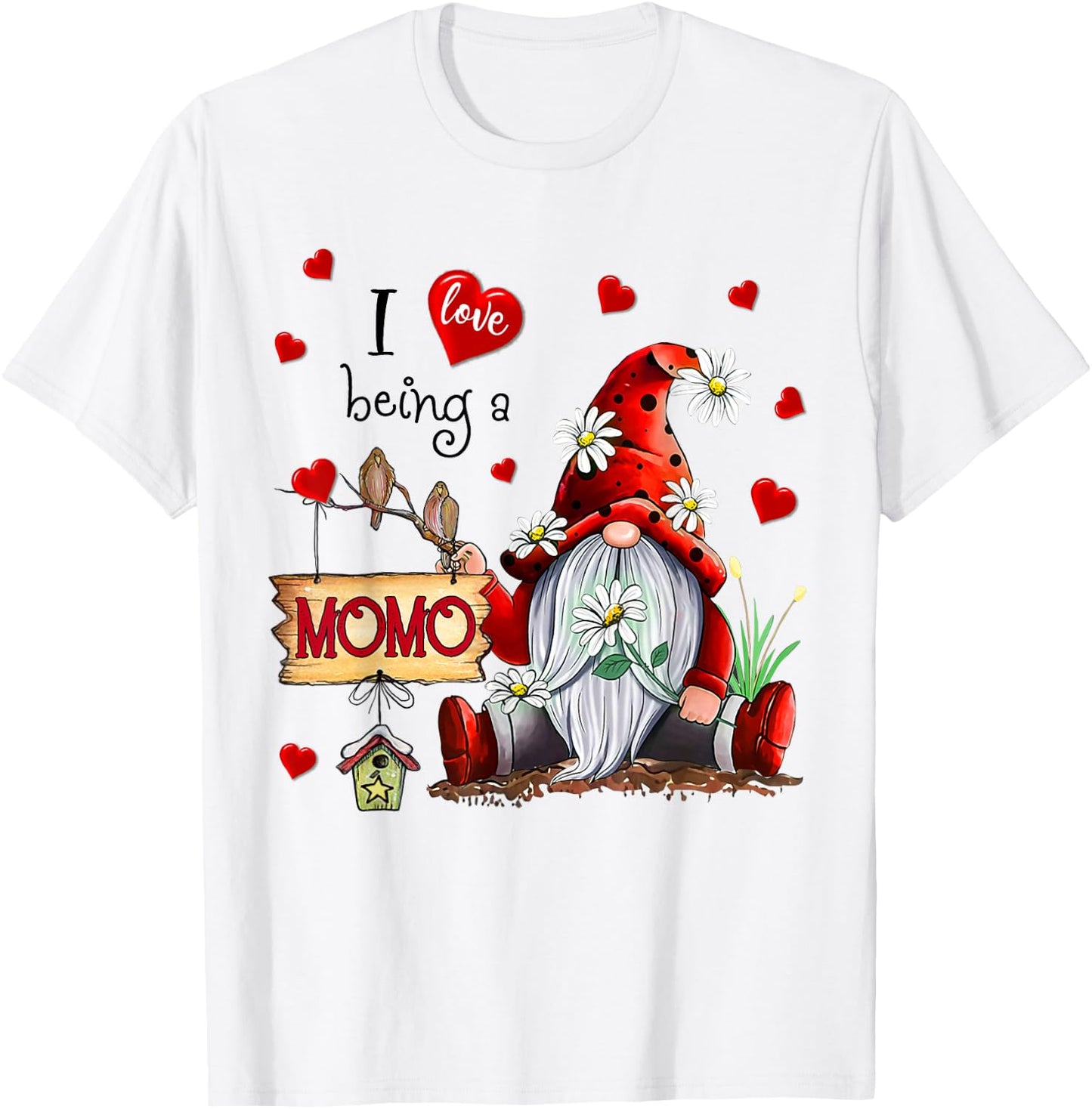 Grandma Gift - I love being a Momo Cute Hearts T-Shirt - T-Shirt | White