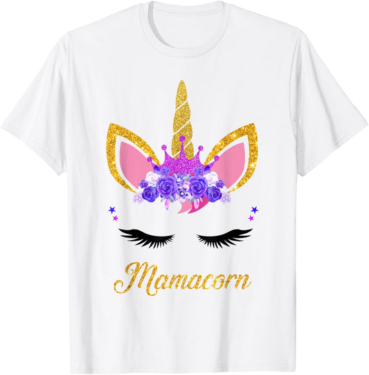 Mamacorn Cute Unicorn Mom Mother of the Unicorn Girl Mommy T-Shirt - T-Shirt | White