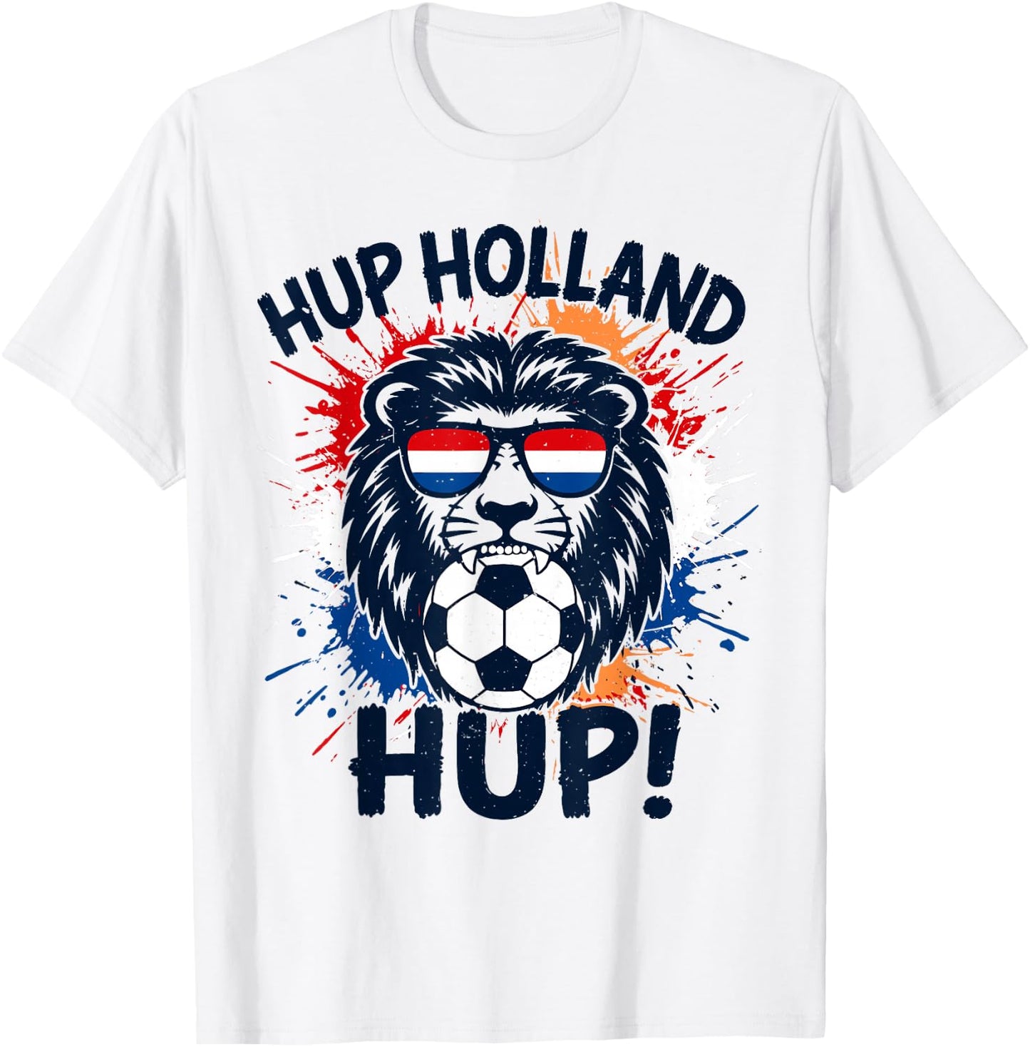 Hup Holland, Netherlands Flag Lion, Nederland Dutch Orange T-Shirt - T-Shirt | White