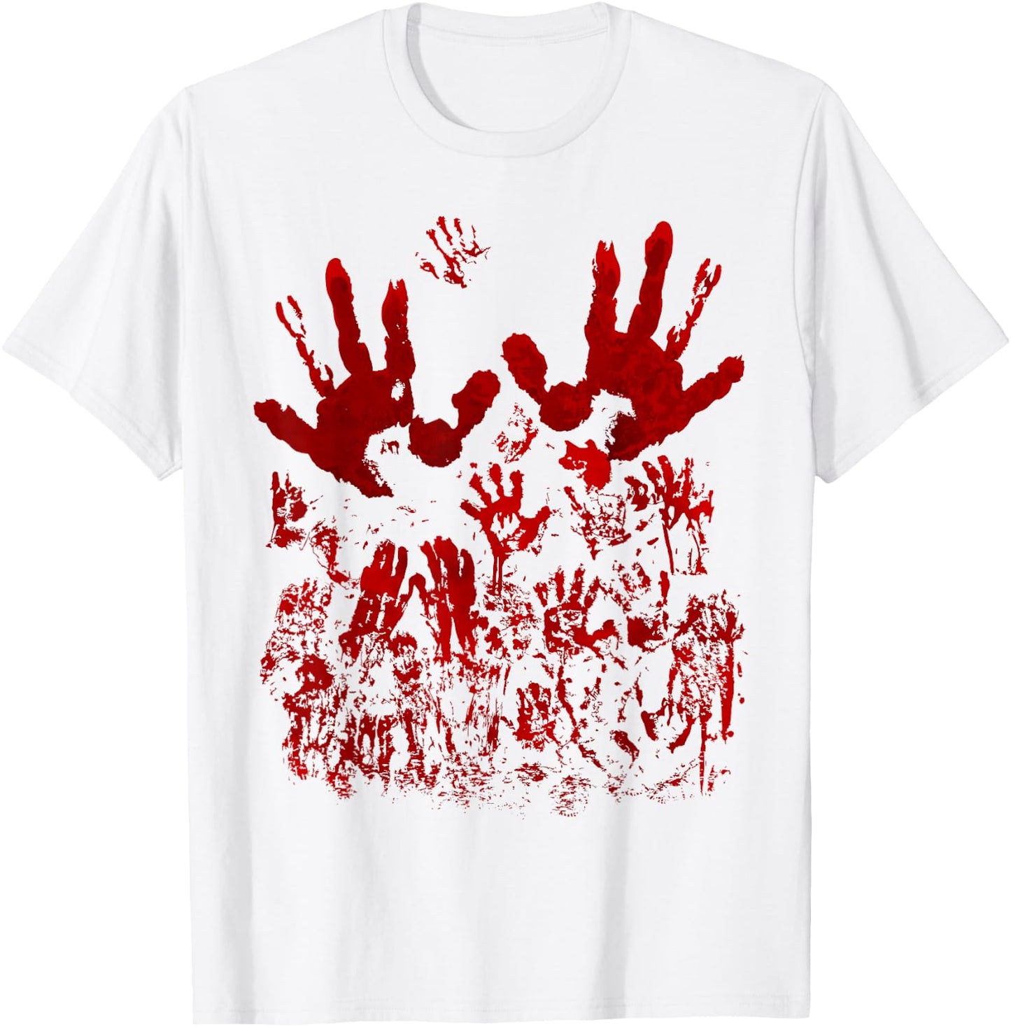 Blood Splatter Shirt Bloody Shirt Handprint Horror Zombie T-Shirt - T-Shirt | White