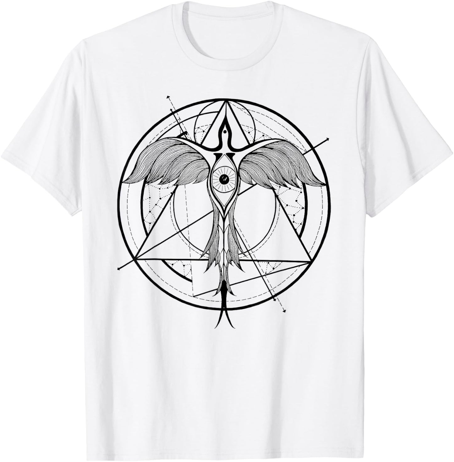 Phoenix ascending | Third eye | Sacred Geometry T-Shirt - T-Shirt | White
