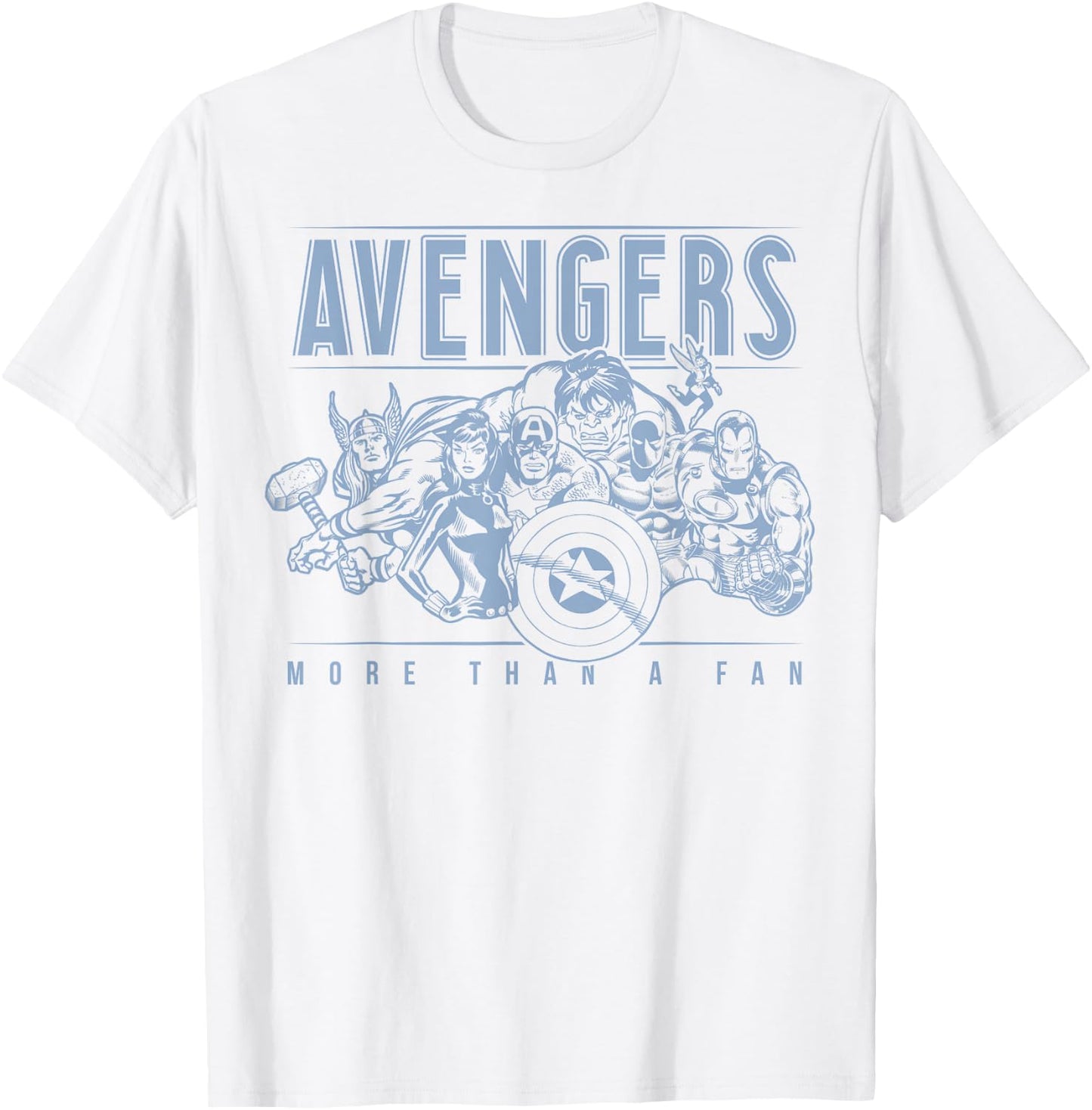 Marvel Avengers More Than A Fan Vintage Outline Small T-Shirt - T-Shirt | White