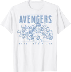 Marvel Avengers More Than A Fan Vintage Outline Small T-Shirt - T-Shirt | White