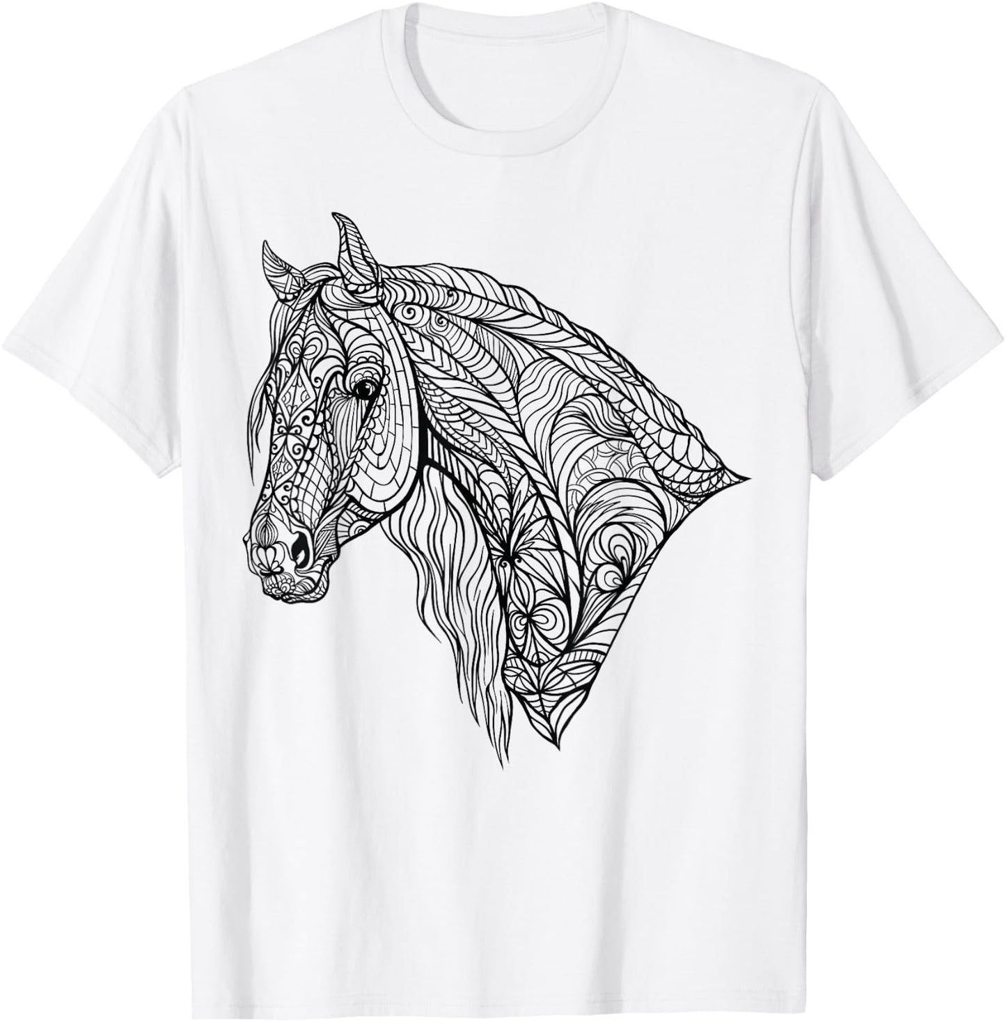 Cute horse to paint and color in for children T-Shirt - T-Shirt | White