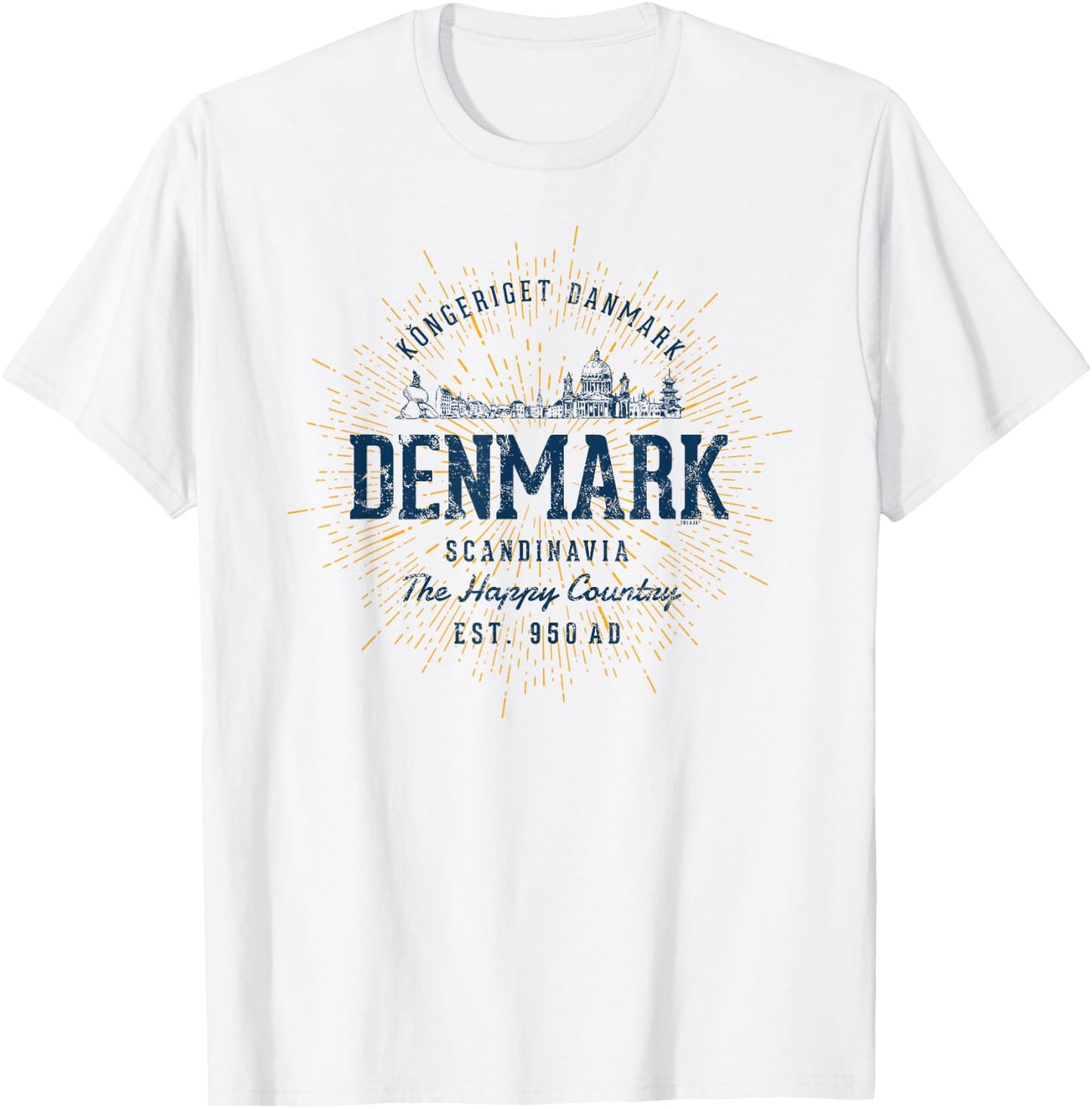 Vintage Denmark Retro T-Shirt - T-Shirt | White