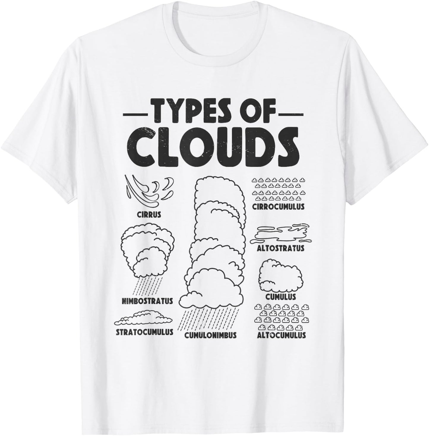 Types Of Clouds Meteorologist Forecasting Weather Clouds T-Shirt - T-Shirt | White