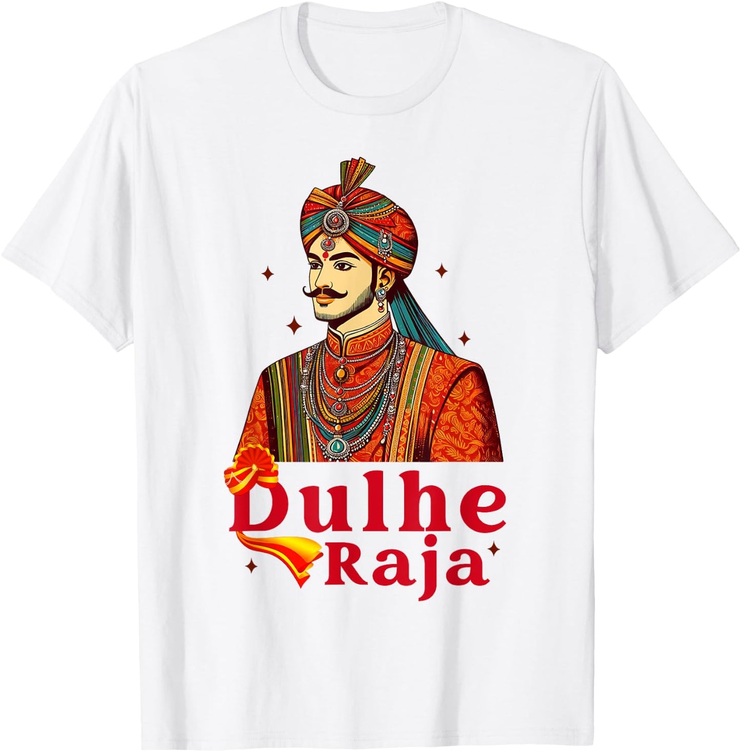 Indian Groom Indian Wedding Party Desi Newlywed Dulhe Raja T-Shirt - T-Shirt | White