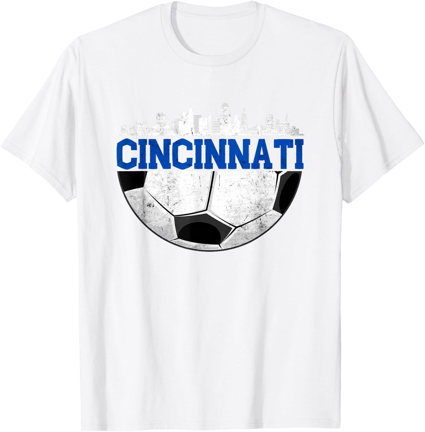 Cincinnati Soccer Distressed Cincy 'NATI T-Shirt - T-Shirt | White