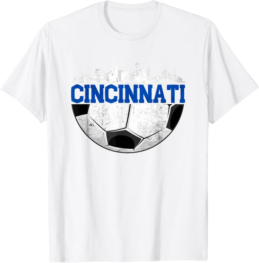 Cincinnati Soccer Distressed Cincy 'NATI T-Shirt - T-Shirt | White