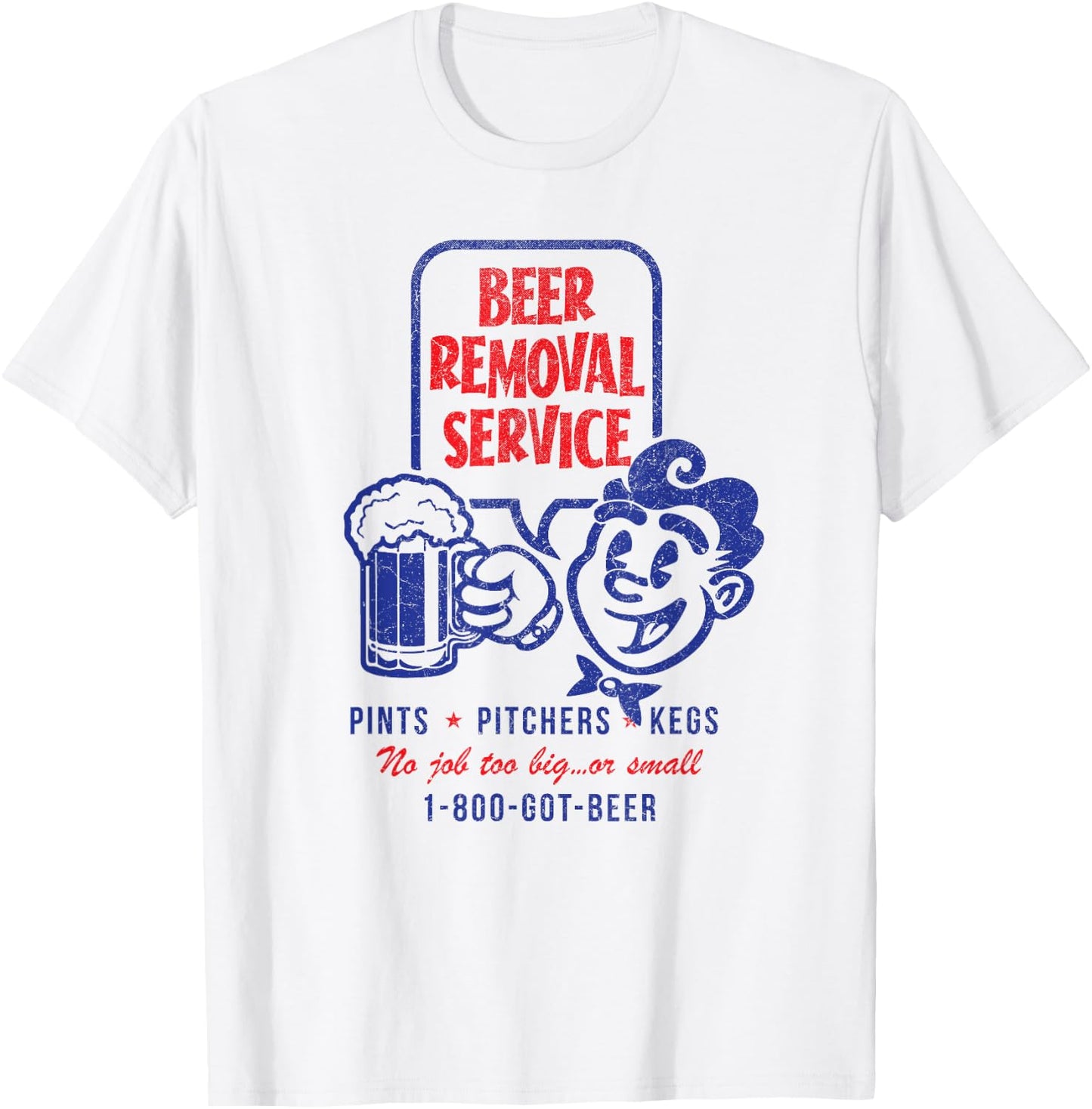 Beer Removal Service - Retro Vintage Funny Beer Drinker T-Shirt - T-Shirt | White