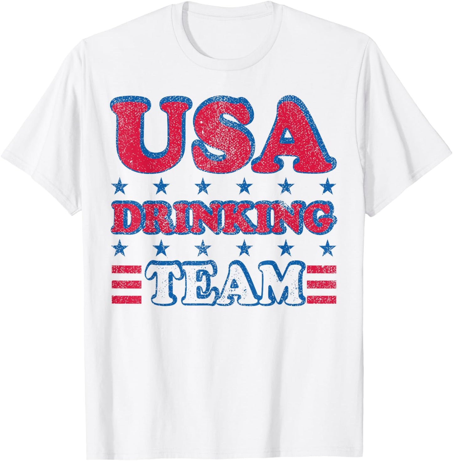 USA Drinking Team 4th of July Independence Day Drunk Funny T-Shirt - T-Shirt | White