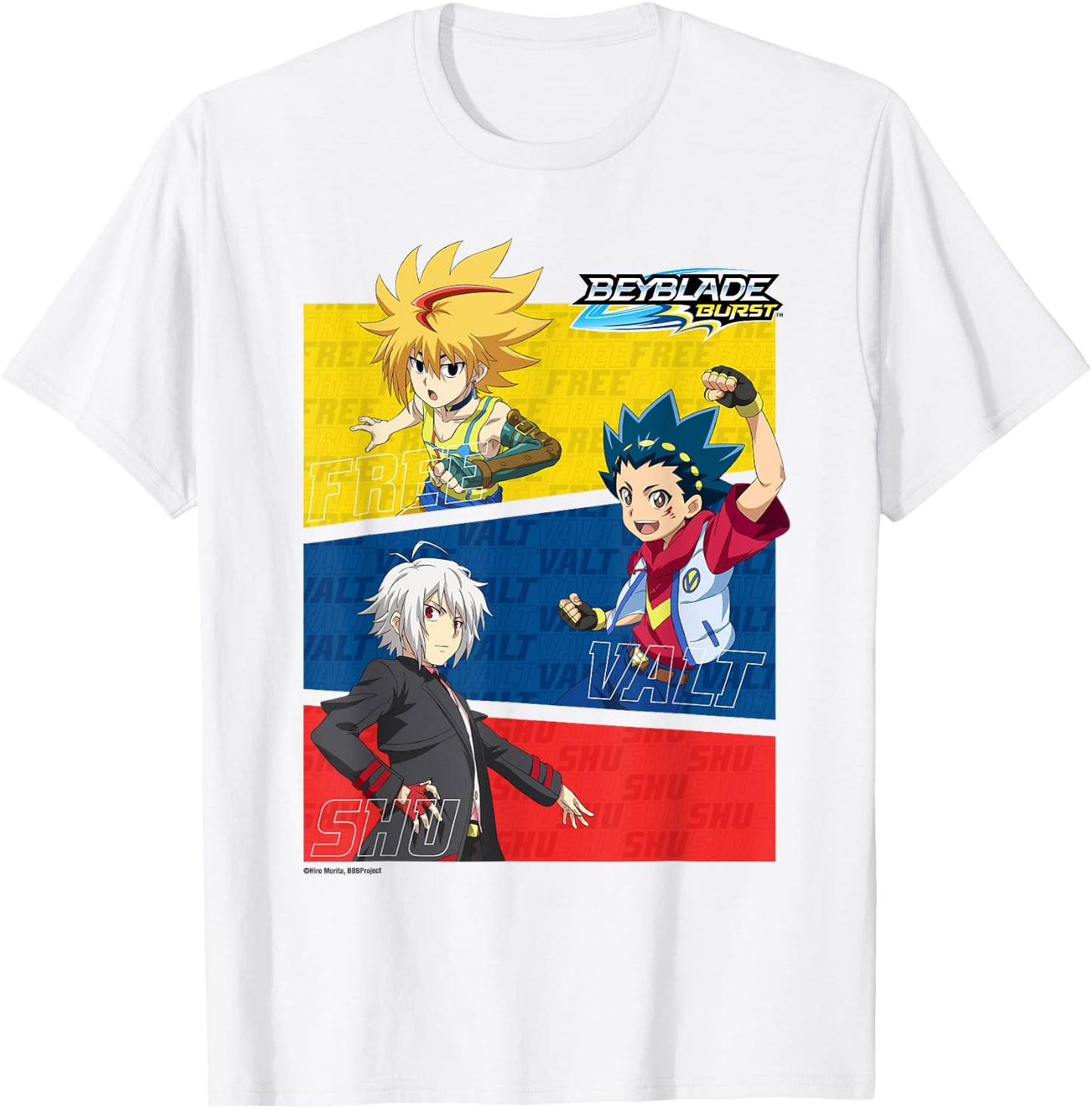 Beyblade Burst Quaddrive Valt Shu Free T-Shirt - T-Shirt | White