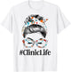 Clinic Life Messy Hair Woman Bun Healthcare worker T-Shirt - T-Shirt | White