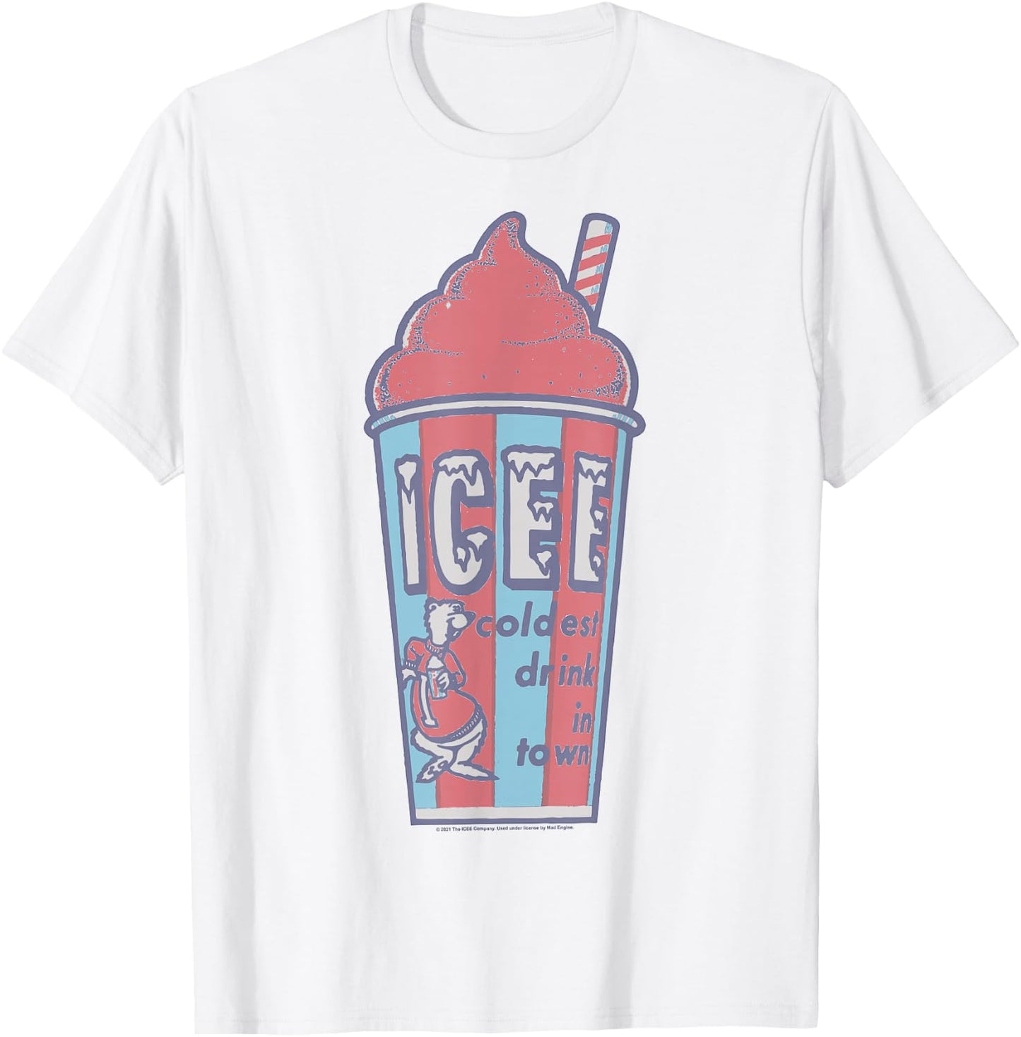 ICEE Bear Classic Coldest Drink In Town Logo V-2 T-Shirt - T-Shirt | White