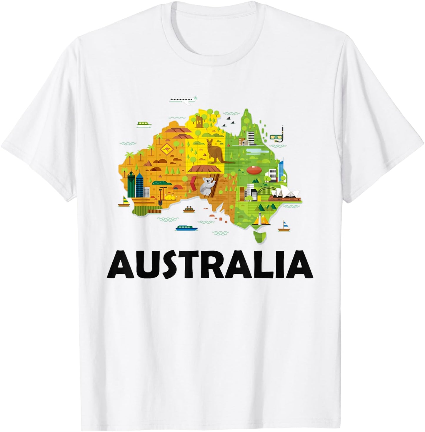 Australia Australian Elements Fun Map Ocenia Small T-Shirt - T-Shirt | White