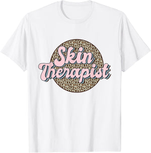 Skin Therapist Esthetician Leopard Skincare T-Shirt - T-Shirt | White