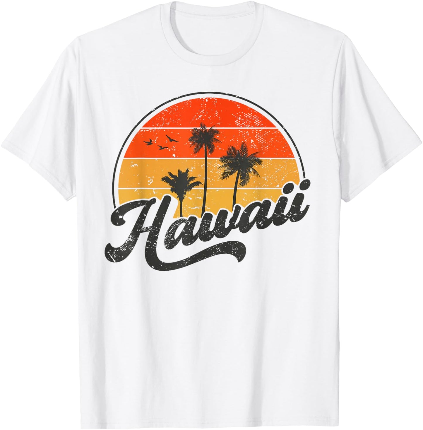 Hawaii Retro Vintage Sunset T-Shirt - T-Shirt | White