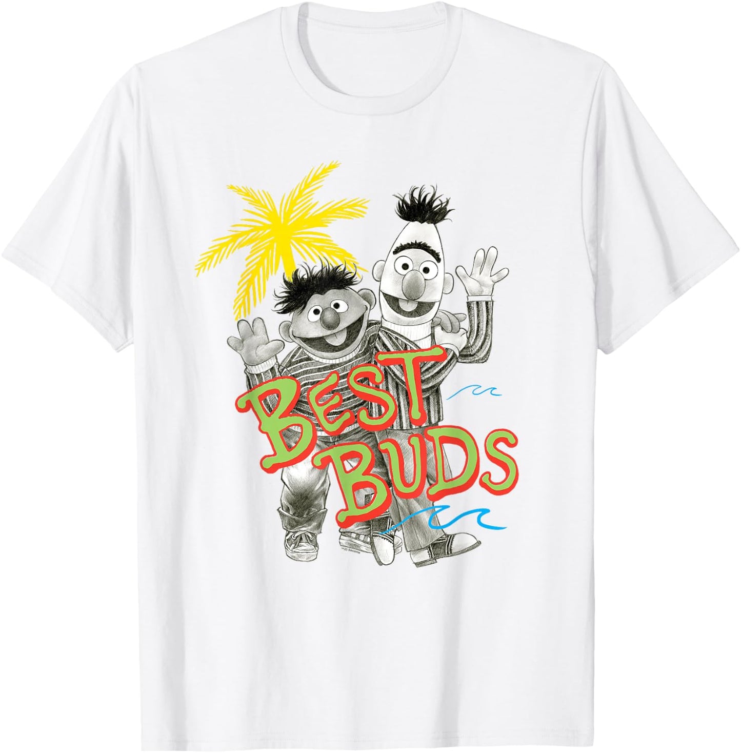 Sesame Street Bert and Ernie Best Buds T-Shirt - T-Shirt | White