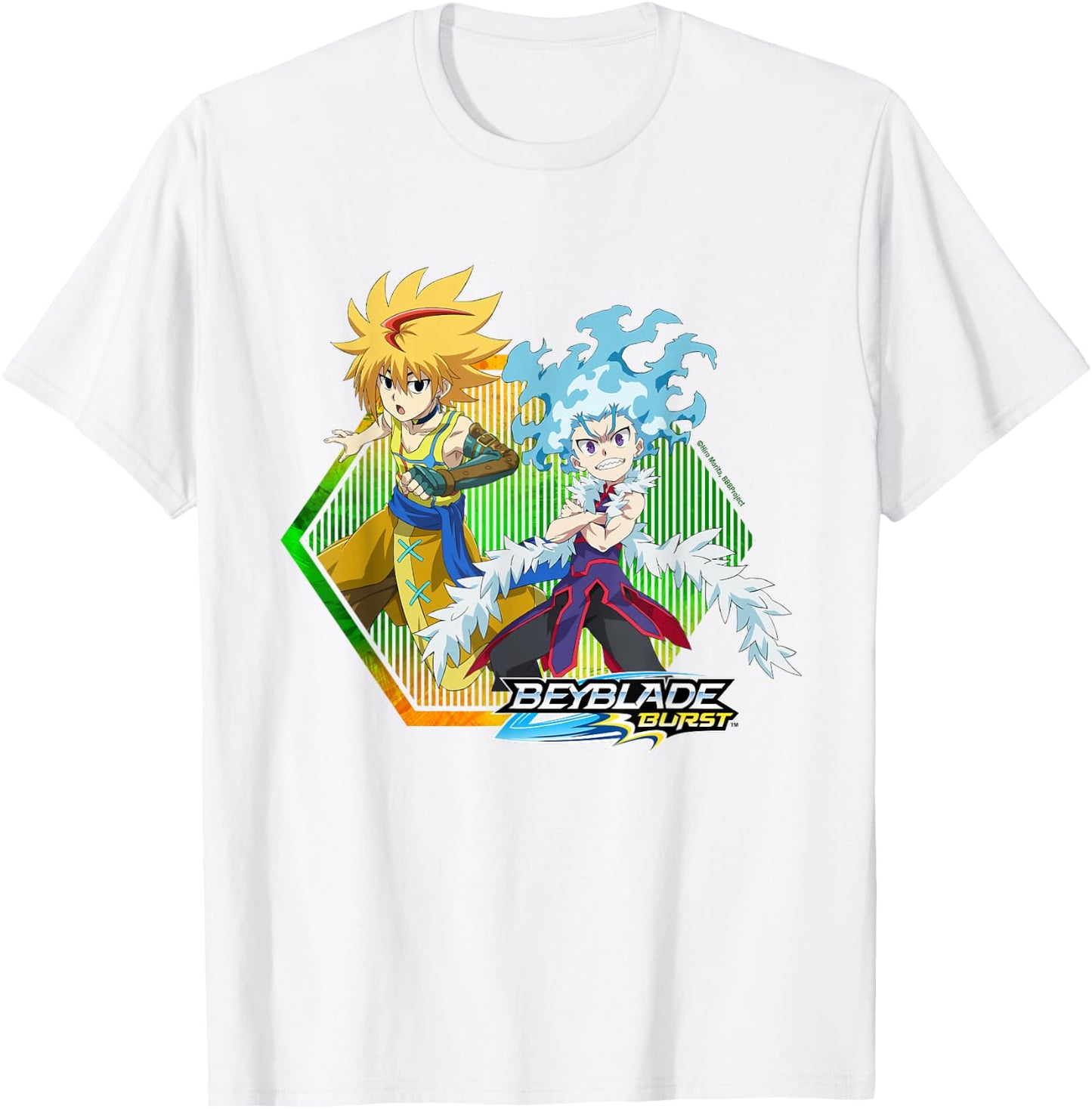 Beyblade Burst Quaddrive Free and Lui T-Shirt - T-Shirt | White