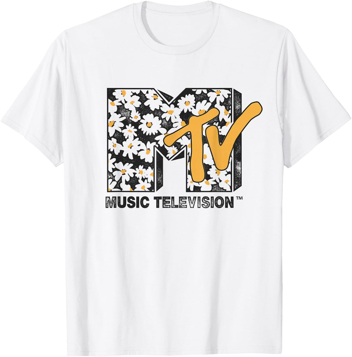 MTV Daisy Distressed Logo T-Shirt - T-Shirt | White