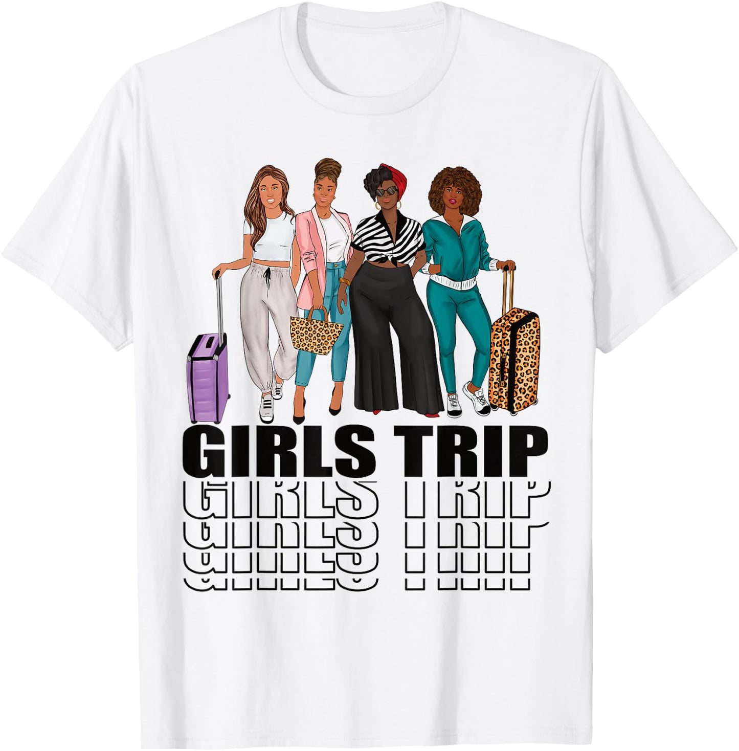 Girls Trip for Melanin Afro Black Vacation Women T-Shirt - T-Shirt | White