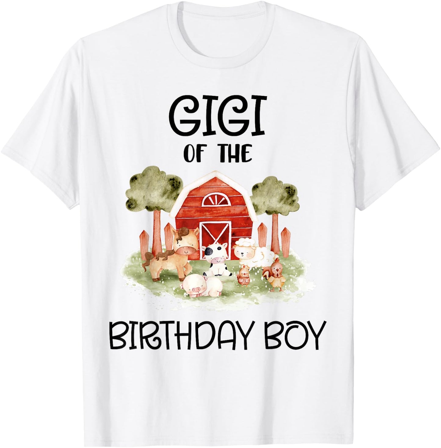 Gigi of The Birthday for Boy Barnyard Farm Animals Party T-Shirt - T-Shirt | White