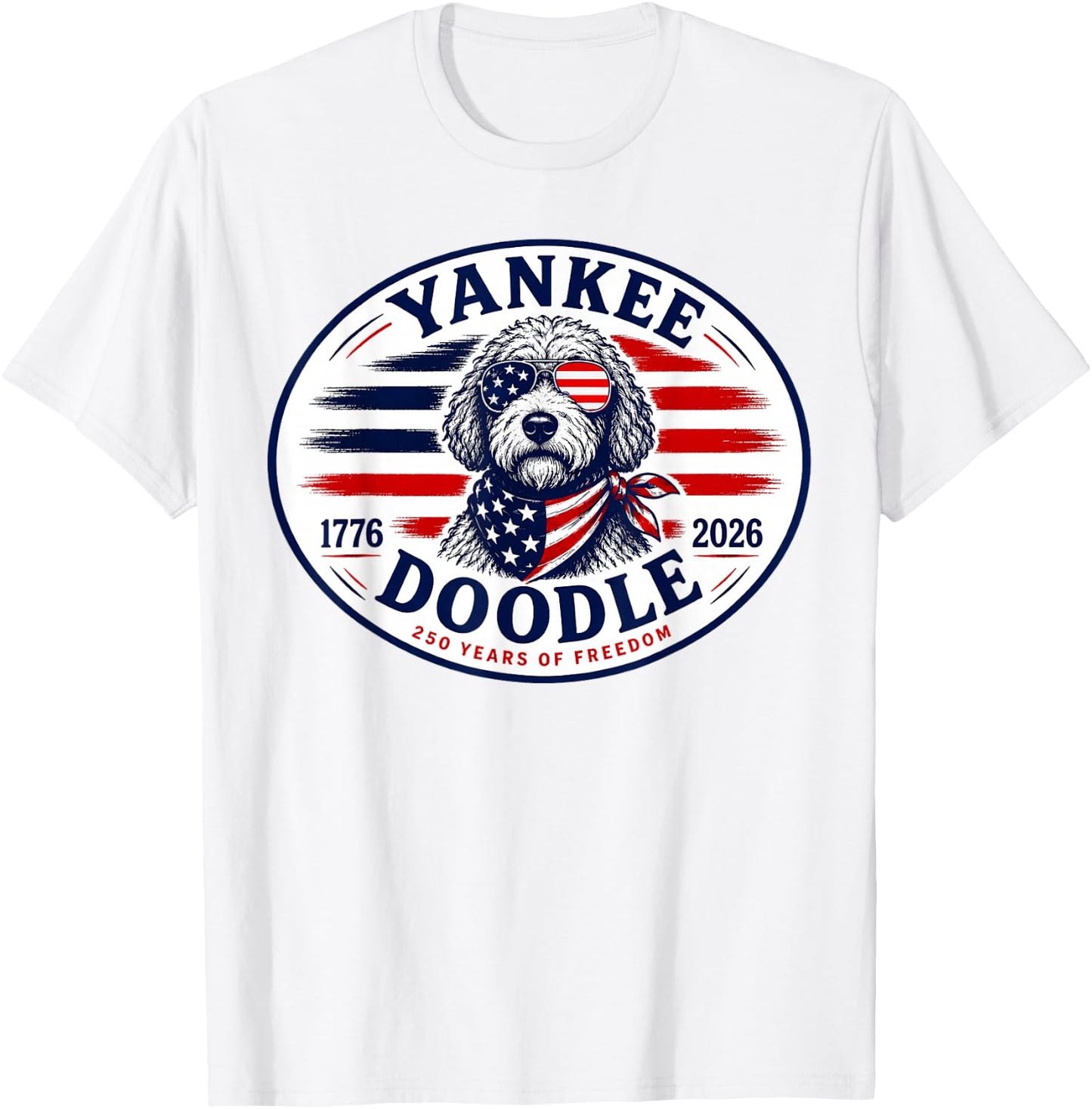 Yankee Doodle Dog 4th of July T-Shirt - T-Shirt | White