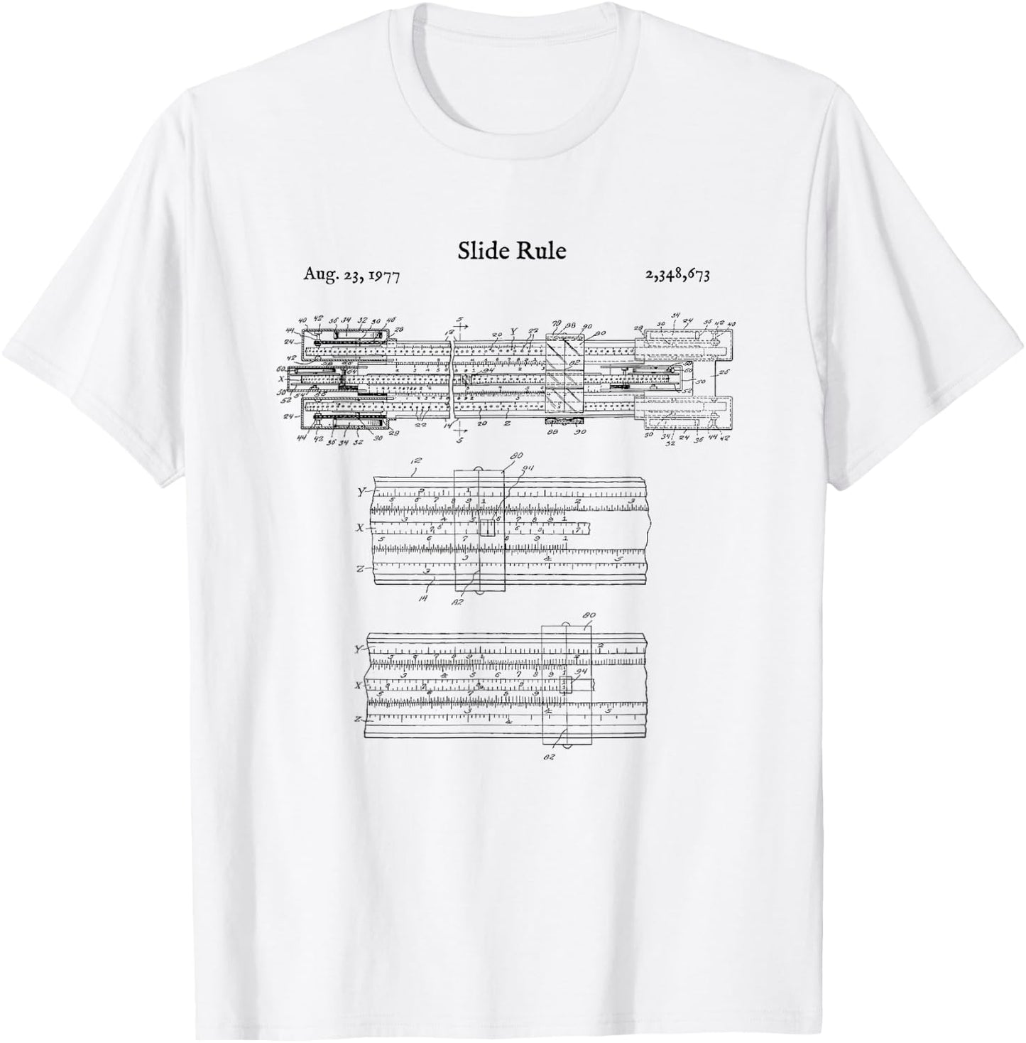 Vintage Slide Rule Shirt - Engineer Mechanical Calculator T-Shirt - T-Shirt | White