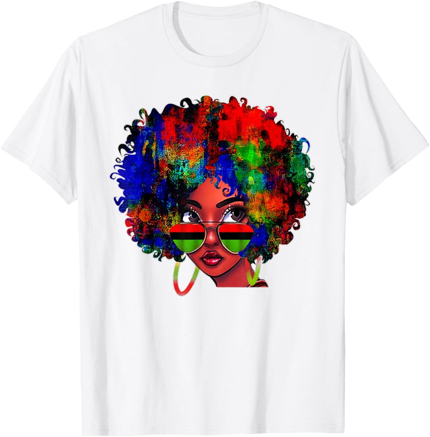 Black Queen Afro Beauty Melanin Black History Pride Art T-Shirt - T-Shirt | White