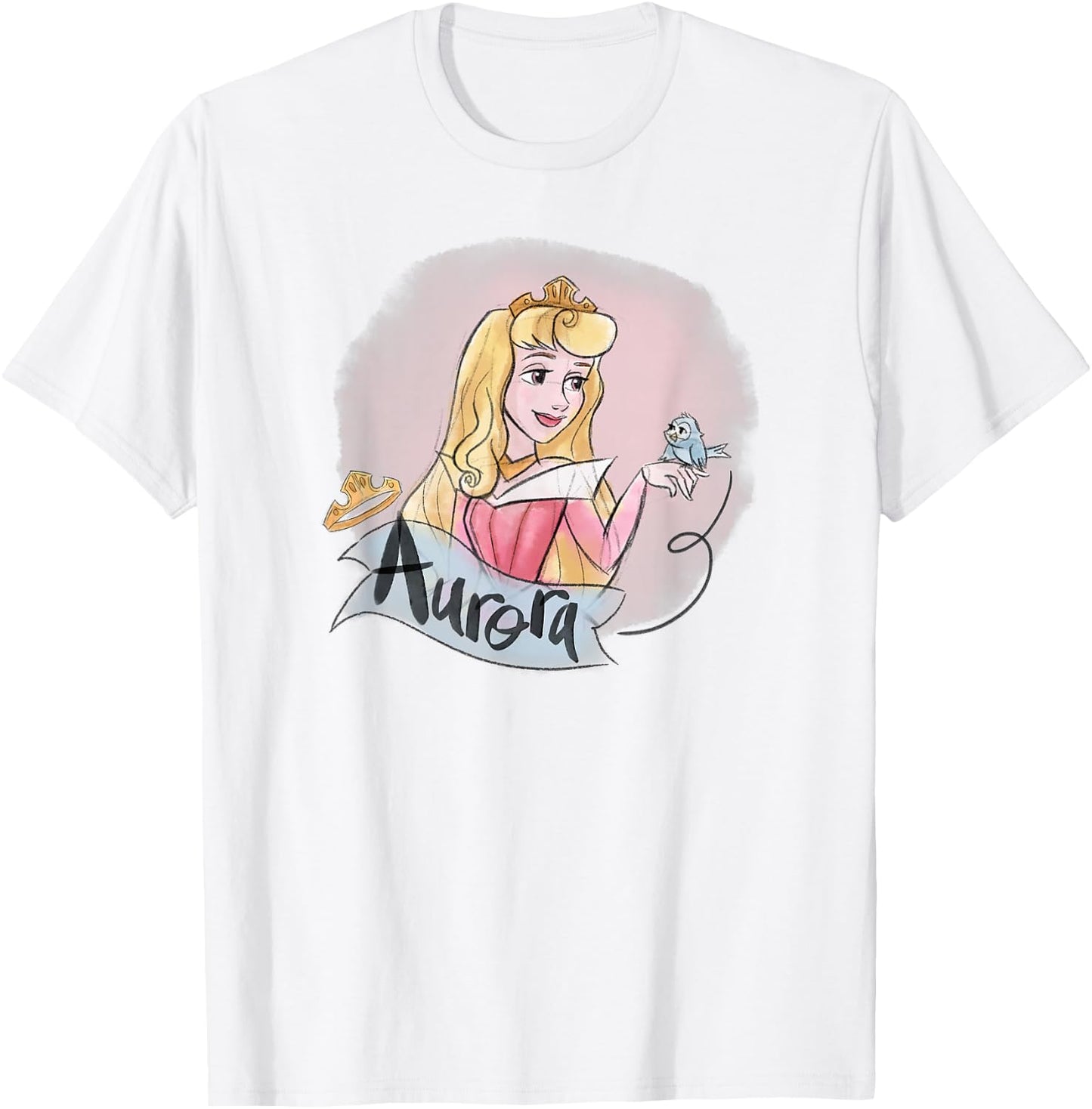 Disney Sleeping Beauty Princess Aurora in Pink Dress T-Shirt - T-Shirt | White