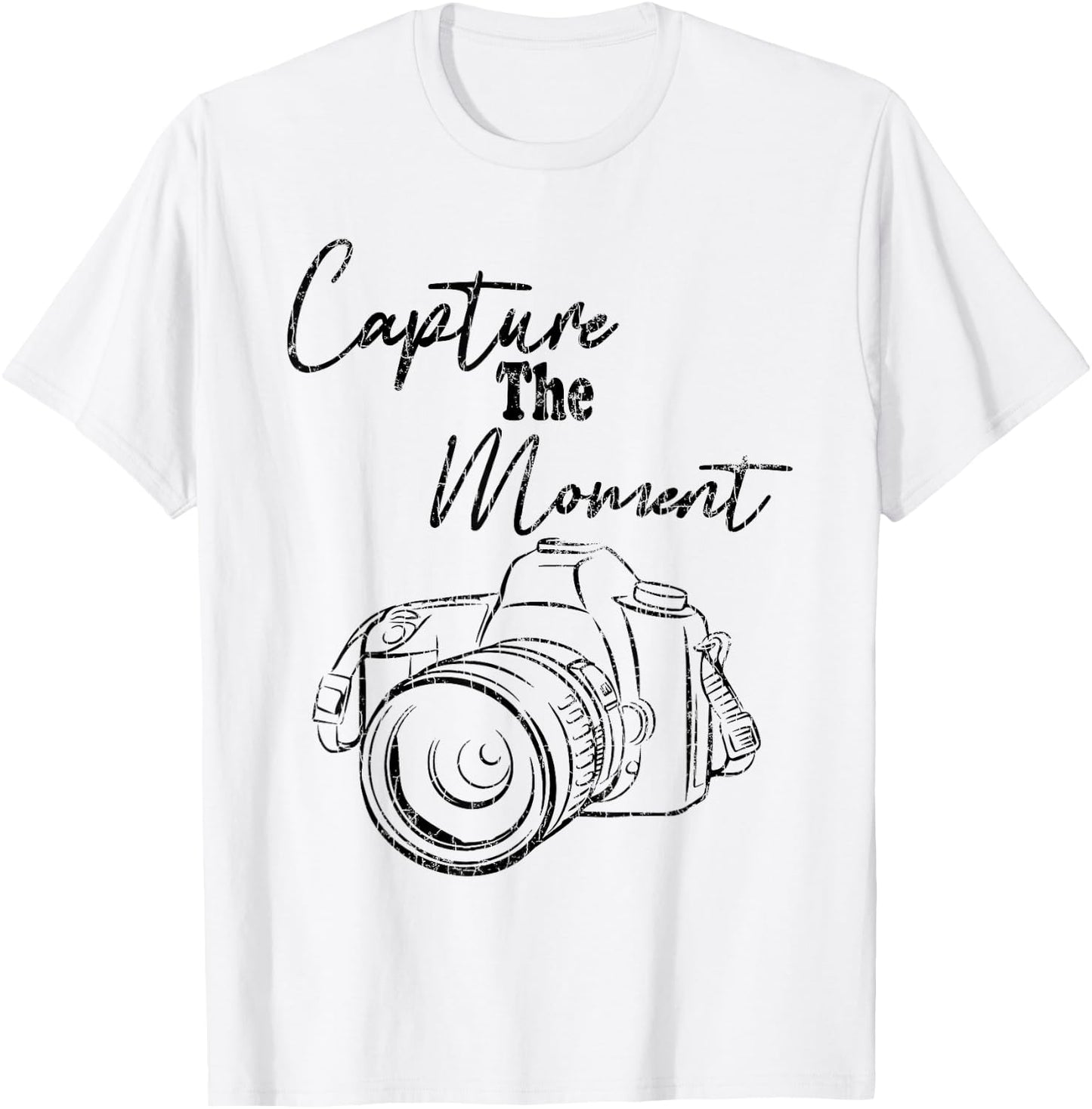 Capture The Moment Funny Photography Photographer Graphic T-Shirt - T-Shirt | White