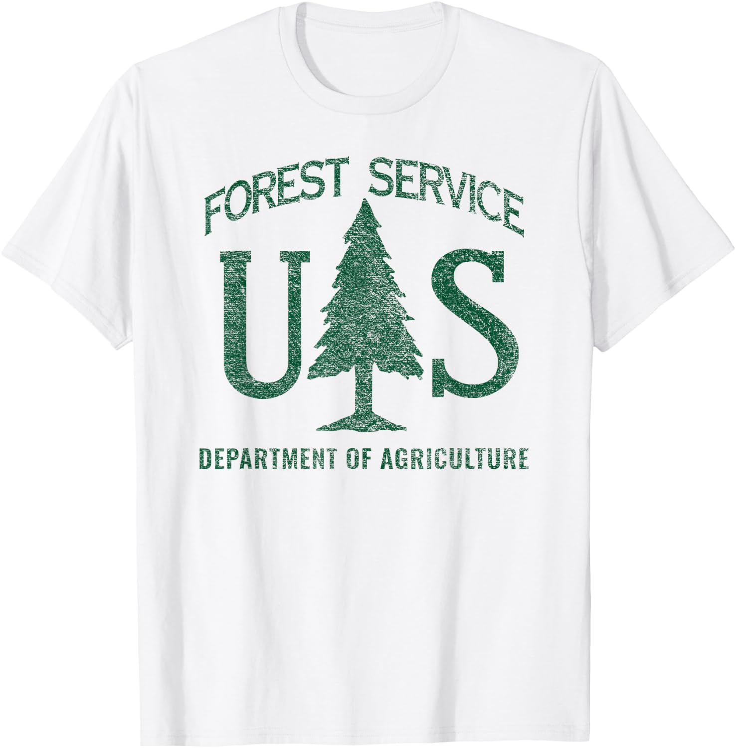 US Forest Service (Distressed Green) T-Shirt - T-Shirt | White