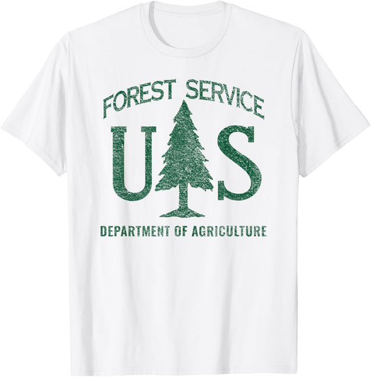 US Forest Service (Distressed Green) T-Shirt - T-Shirt | White